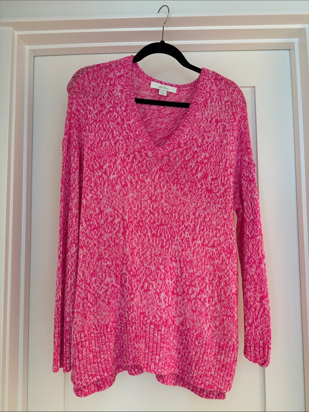 Lilly Pulitzer Pink Marled V-Neck Sweater